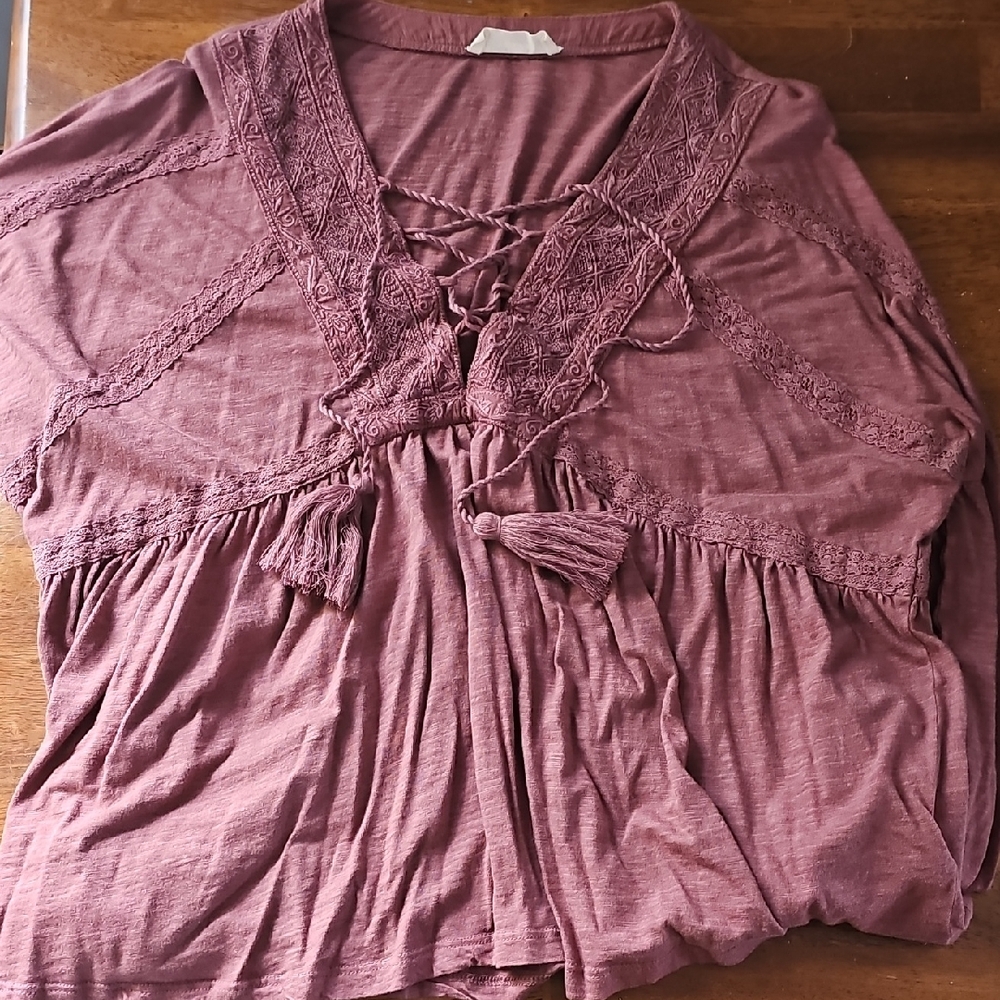 Women's Lace-Up Boho Top